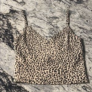 Cheetah print cross crop top